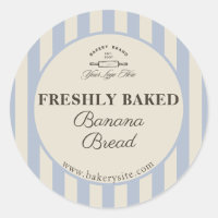 Vintage French Blue Striped Bakery Logo Product