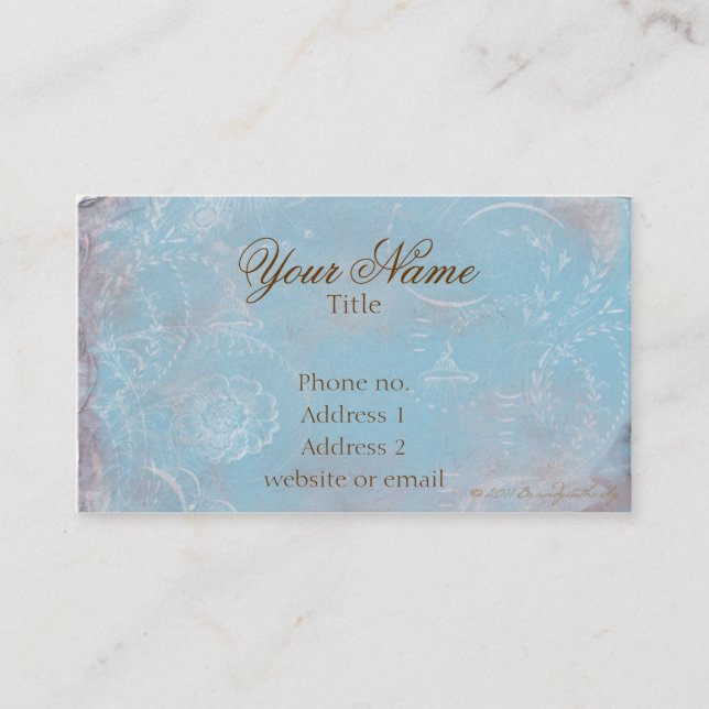 Vintage French Blue Toile Custom Business Cards (Front)