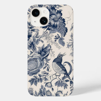 Vintage French Blue Toile Fleurie Case-Mate iPhone 14 Case