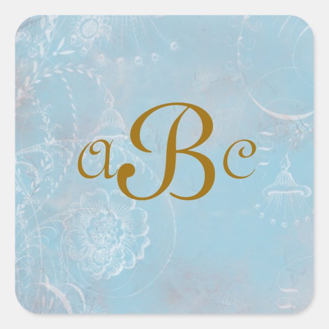 Vintage French Blue Toile Personalized Stickers (Front)