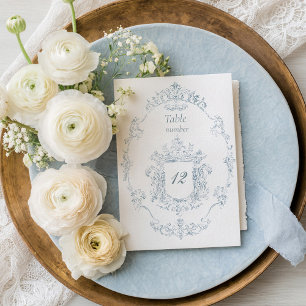 Vintage French Blue Wedding Frame Table Number
