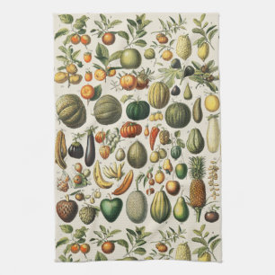 Vintage French Botanical Fruit Poster Art Kitchen Towel