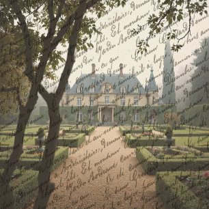 Vintage French Botanical Gardens Letter Script Tissue Paper