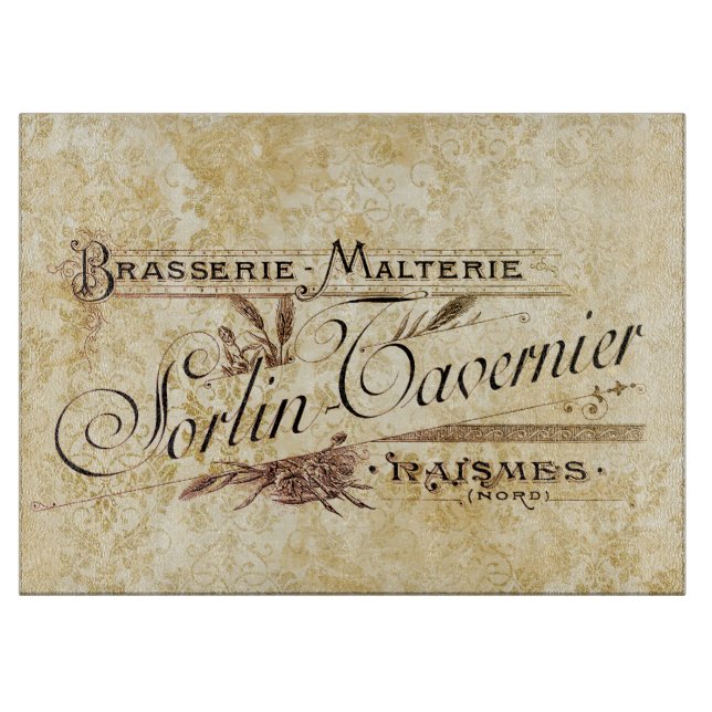 Vintage French Brassiere Malterie  Cutting Board (Front)