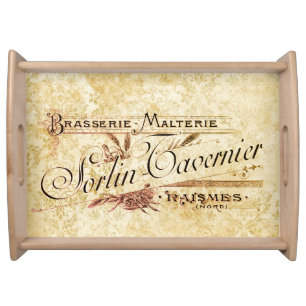 Vintage French Brassiere Malterie Serving Tray