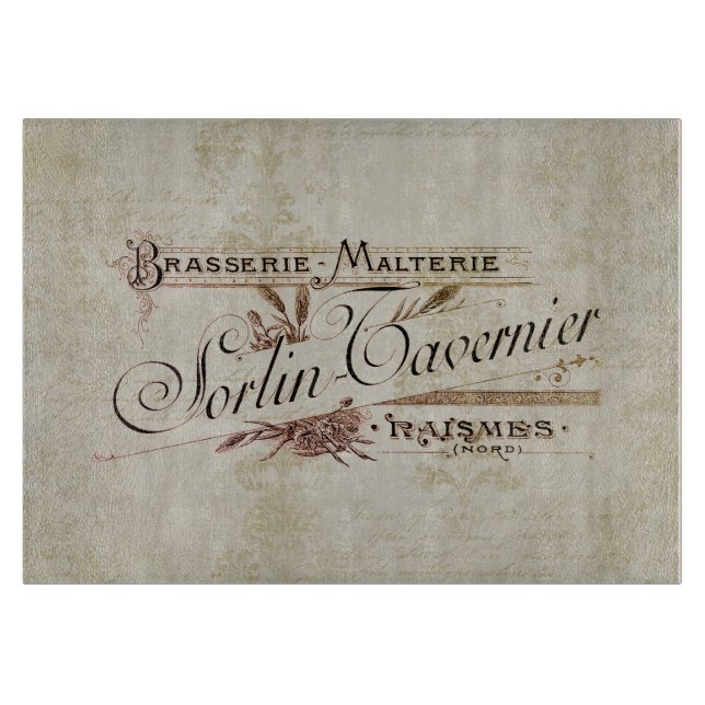 Vintage French Brewery Advertisement Cutting Board (Front)