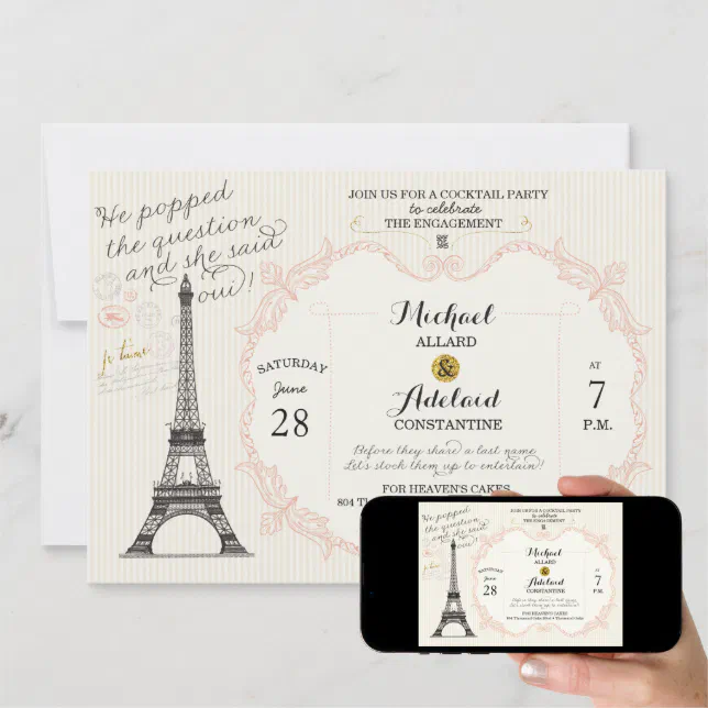 Vintage French Bridal Shower Invitations Zazzle