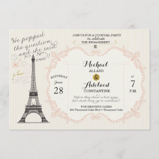 Vintage French Bridal Shower Invitations