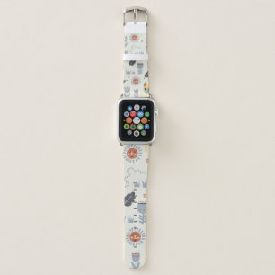 vintage French bulldog and Scandinavian flower ill Apple Watch Band