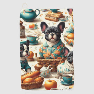 Vintage French Bulldog Seamless Golf Towel
