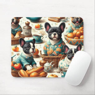 Vintage French Bulldog Seamless Mouse Pad
