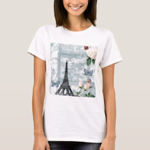 Vintage French Butterflies and Roses T-Shirt