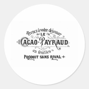 Vintage French Cacao - Payraud Ad Classic Round Sticker
