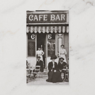 Vintage French cafe bar scene Business Card