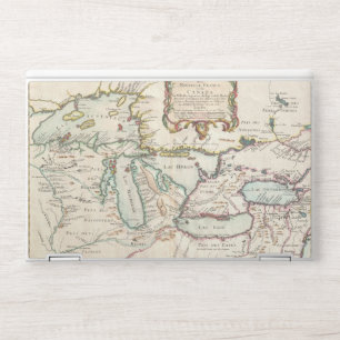 Vintage French Canadian Great Lakes Map HP Laptop Skin