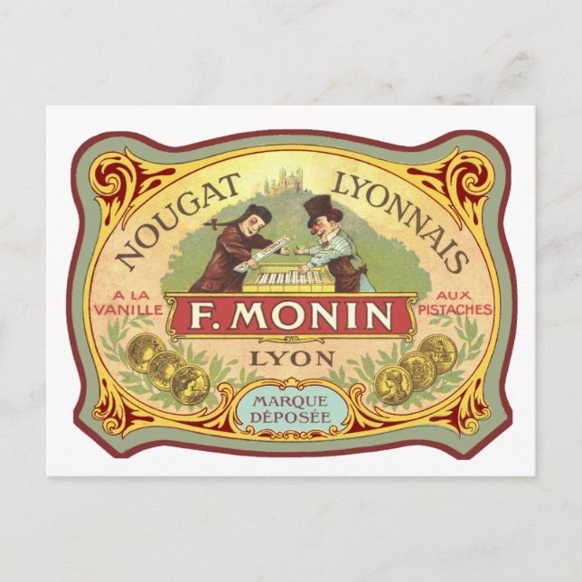 Vintage French Candy Label Postcard (Front)