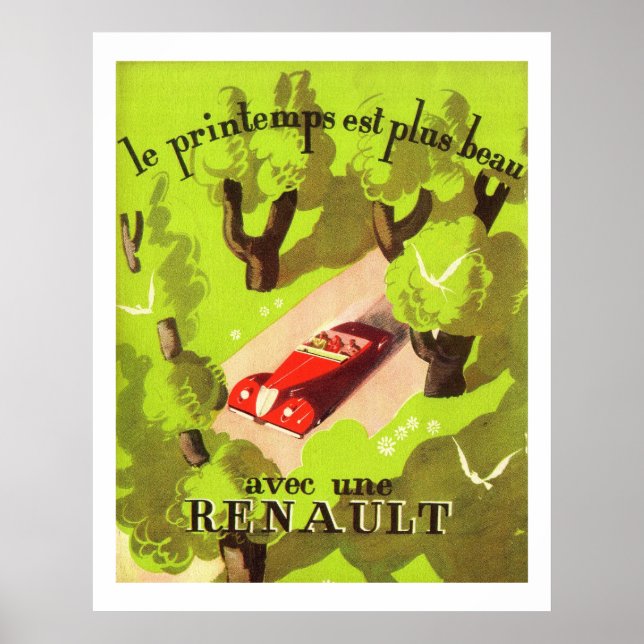 Vintage French Car ad Poster (Front)