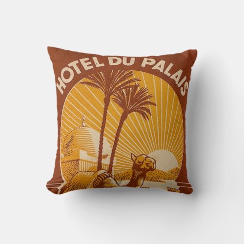 Vintage French Casablanca Throw Pillow