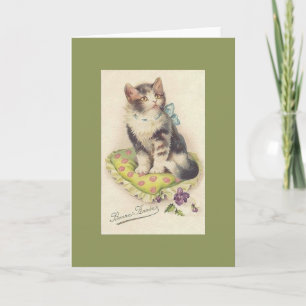 Vintage French Cat Bonne Année New Year Card