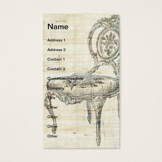 Vintage French Chair Linen 2 Business Card