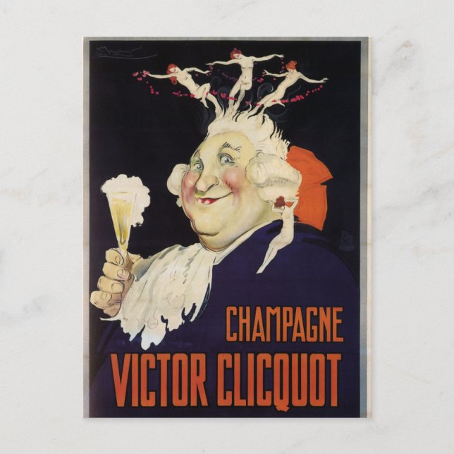 Vintage French Champagne Postcard (Front)