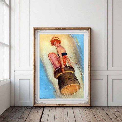 Vintage French Champagne Poster 1930s Flapper