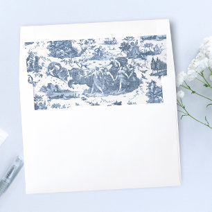 Vintage French Chariot of Dawn Toile de Jouy-Blue Envelope Liner