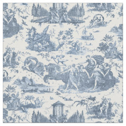 Vintage French Chariot of Dawn Toile de Jouy-Blue Fabric