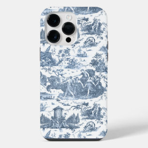 Vintage French Chariot of Dawn Toile de Jouy-Blue iPhone 14 Pro Max Case