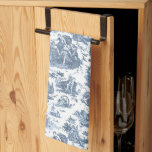 Vintage French Chariot of Dawn Toile de Jouy-Blue Kitchen Towel<br><div class="desc">Beautifully reconstructed seamless vintage French toile de jouy pattern inspired by Guido Reni's sculpture Le Char de L'Aurore ca 1790 copperplate engraving on textile. This intricate pattern features scenes of Greek gods and goddesses,  temples,  exotic animals,  mythical sea creatures and fantasy landscapes.</div>