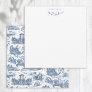 Vintage French Chariot of Dawn Toile de Jouy-Blue Note Card