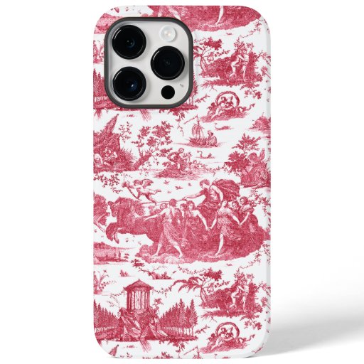 Vintage French Chariot of Dawn Toile de Jouy-Red Case-Mate iPhone 14 Pro Max Case