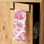Vintage French Chariot of Dawn Toile de Jouy-Red Kitchen Towel<br><div class="desc">Beautifully reconstructed seamless vintage French toile de jouy pattern inspired by Guido Reni's sculpture Le Char de L'Aurore ca 1790 copperplate engraving on textile. This intricate pattern features scenes of Greek gods and goddesses,  temples,  exotic animals,  mythical sea creatures and fantasy landscapes.</div>