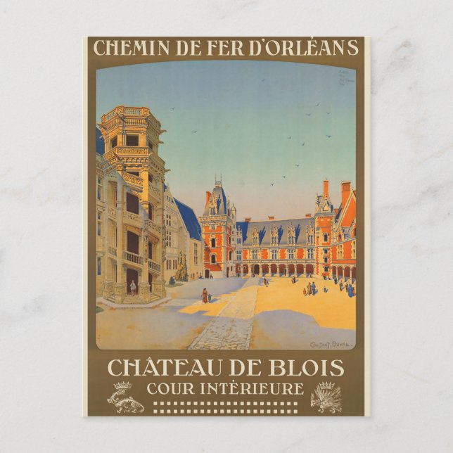 Vintage French Chateau de Blois France Postcard (Front)