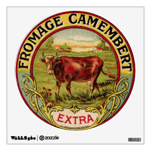 Vintage French Cheese & Dairy Cow Wall Decal