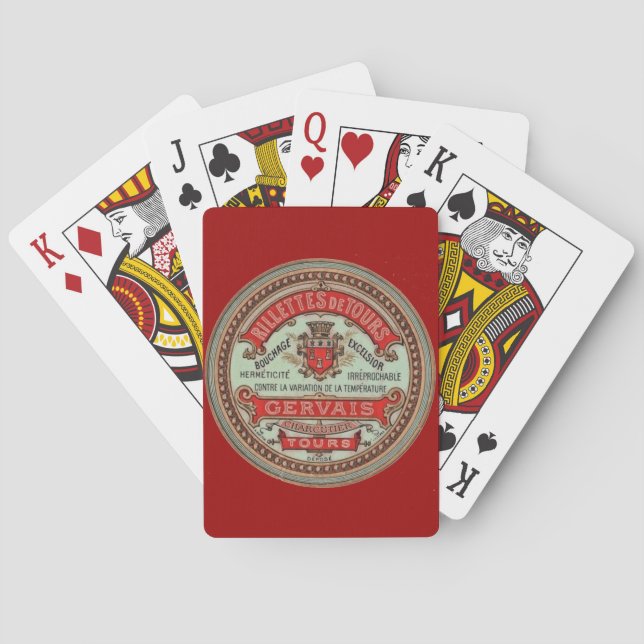 Vintage French Cheese Food Label Poker Cards (Back)