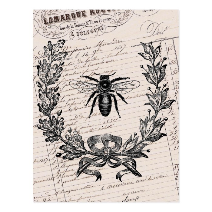 Vintage French Chic Honey Bee Postcards