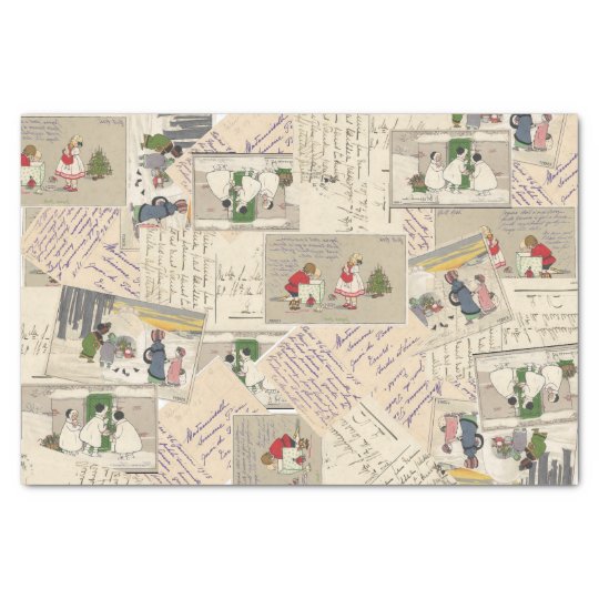 Vintage French Children Christmas Tissue Paper | Zazzle.com