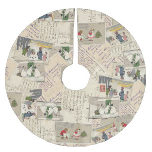 Vintage French Children Christmas Tree Skirt