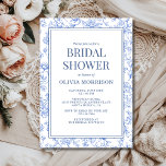 Vintage French Chinoiserie Victorian Bridal Shower Invitation<br><div class="desc">Celebrate in timeless style with this Vintage French Chinoiserie Victorian Bridal Shower Invitation,  featuring intricate blue floral toile inspired by 18th-century French porcelain and English garden patterns.
Delicate botanical motifs frame elegant typography,  creating a refined and romantic aesthetic perfect for classic brides who adore heritage details and European charm.</div>
