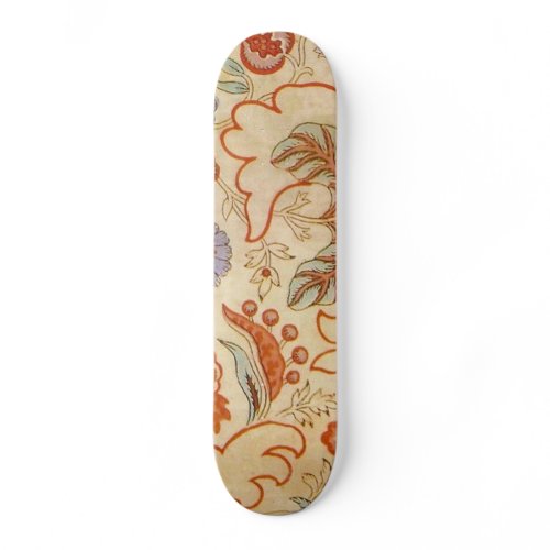Vintage French Chintz Floral Antique Terracotta Skateboard Deck
