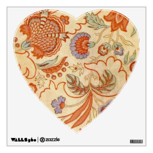 Vintage French Chintz Floral Antique Terracotta Wall Decal