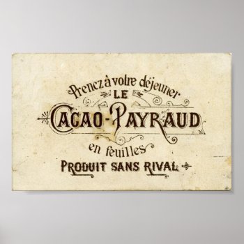 Vintage French Chocolate Poster by EnKore at Zazzle