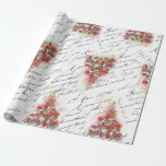 Vintage French Christmas Tree (Watercolor)  Wrapping Paper<br><div class="desc">Make them say "oooh la la" when they open your gift wrapped in this vintage French Christmas tree wrapping paper. Vintage watercolor holiday illustration includes a star,  presents,  ornaments,  ribbons and baubles on a Christmas tree.</div>