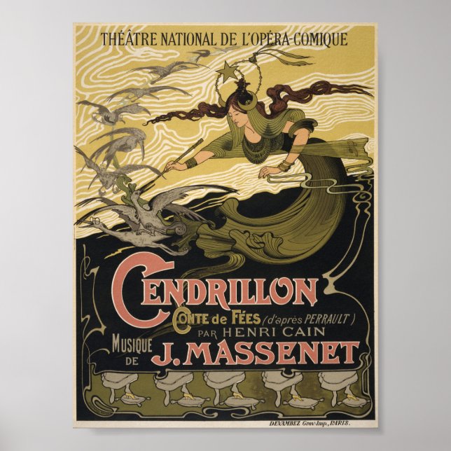 Vintage French Cinderella Theater Poster (Front)