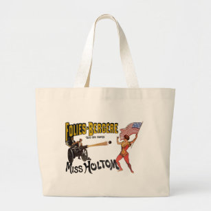 Vintage French Circus Sideshow Poster Large Tote Bag