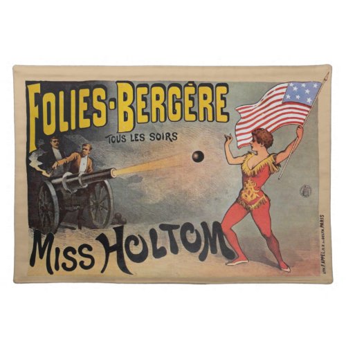 Vintage French Circus Sideshow Poster Placemat