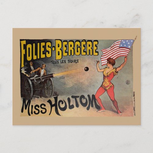 Vintage French Circus Sideshow Poster Postcard