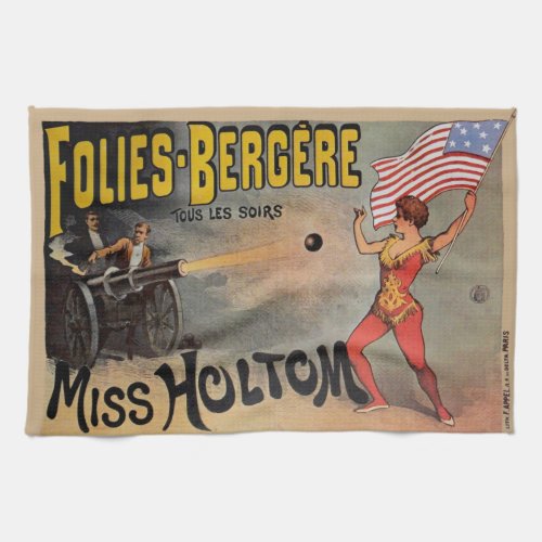 Vintage French Circus Sideshow Poster Towel