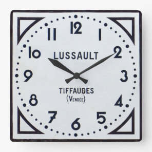 Vintage French Clock. Square Wall Clock